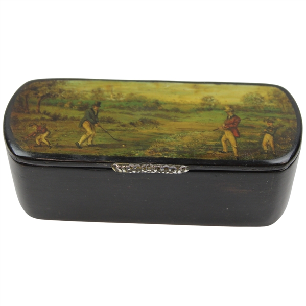 19th Century Golf Lidded Snuff Box 