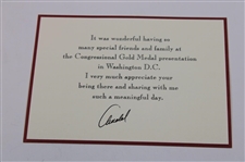 Arnold Palmer Signed 2012 Thank You Card & Program from 2012 Congressional Gold Medal Presentation JSA ALOA