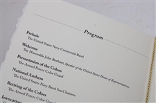 Arnold Palmer Signed 2012 Thank You Card & Program from 2012 Congressional Gold Medal Presentation JSA ALOA