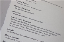 Arnold Palmer Signed 2012 Thank You Card & Program from 2012 Congressional Gold Medal Presentation JSA ALOA