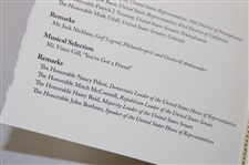 Arnold Palmer Signed 2012 Thank You Card & Program from 2012 Congressional Gold Medal Presentation JSA ALOA