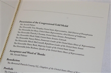 Arnold Palmer Signed 2012 Thank You Card & Program from 2012 Congressional Gold Medal Presentation JSA ALOA