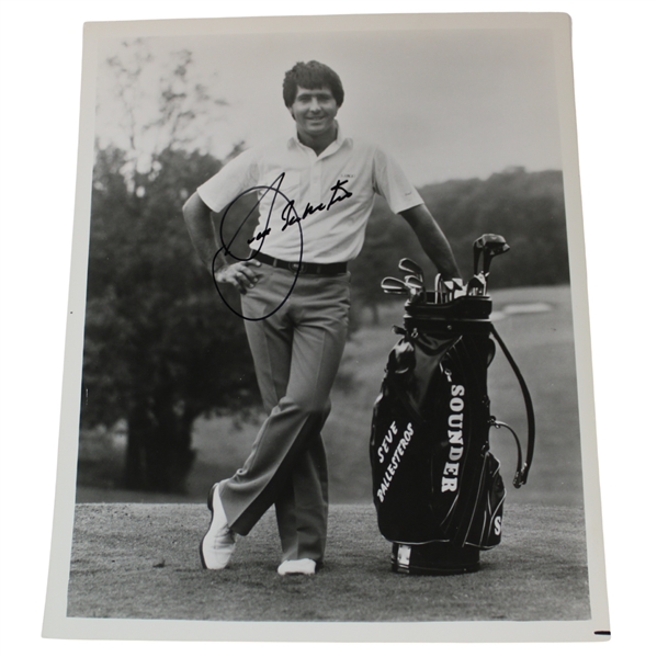 Seve Ballesteros Signed Photo w/ Golf Bag JSA ALOA