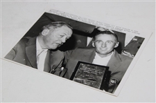 Bobby Jones Presents Masters Winners Plaque to Art Wall Press Photo