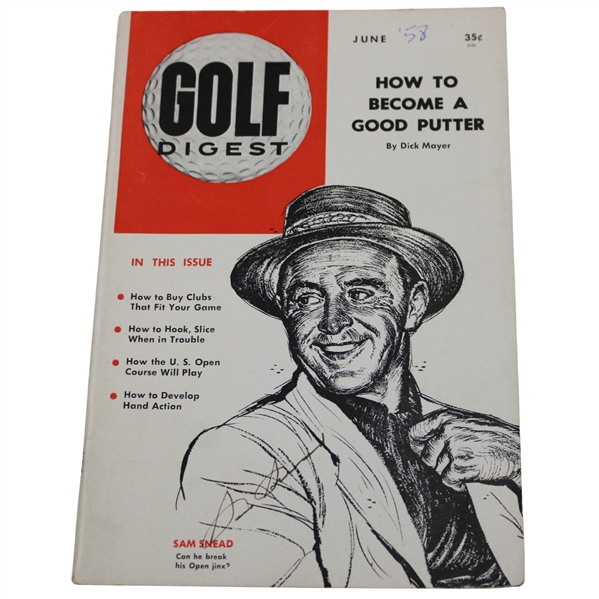 Sam Snead Signed June 1958 Golf Digest JSA ALOA