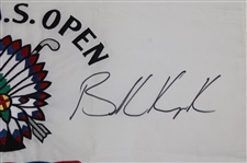 Brooks Koepka Signed 2018 US Open at Shinnecock Hills Embroidered Flag JSA ALOA