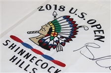 Brooks Koepka Signed 2018 US Open at Shinnecock Hills Embroidered Flag JSA ALOA