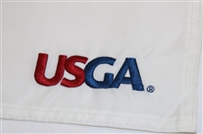 Brooks Koepka Signed 2018 US Open at Shinnecock Hills Embroidered Flag JSA ALOA