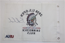 Brooks Koepka Signed 2018 US Open at Shinnecock Hills Embroidered Flag JSA ALOA
