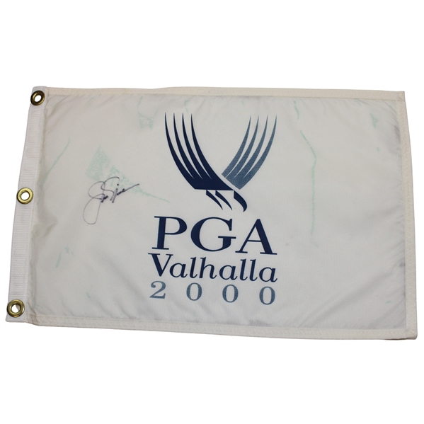 Jack Nicklaus Signed 2000 PGA at Valhalla White Screen Flag JSA ALOA