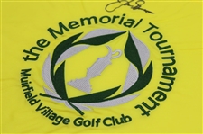 Jack Nicklaus Signed Undated The Memorial at Muirfield Embroidered Flag JSA ALOA