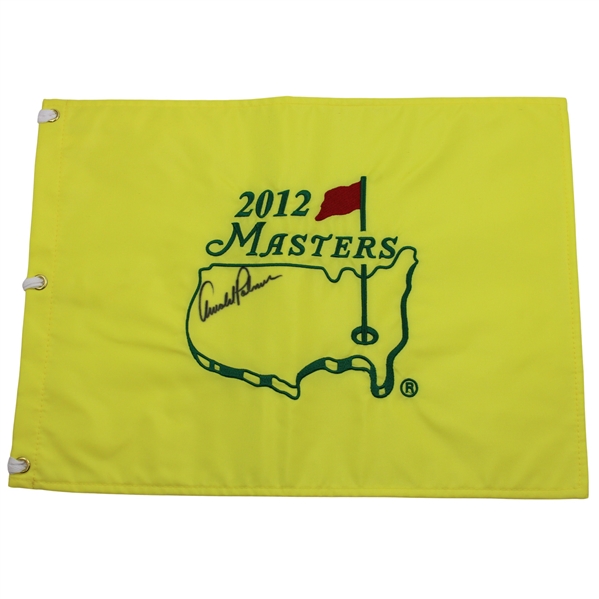 Arnold Palmer Signed 2012 Masters Tournament Embroidered Flag JSA ALOA
