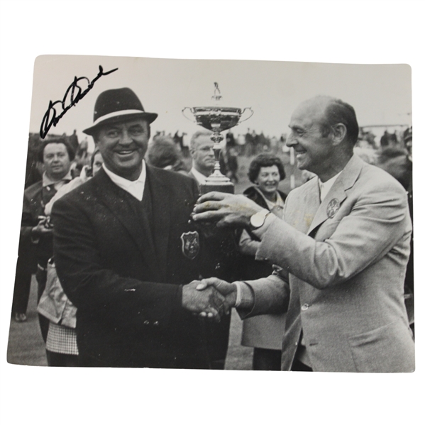 Sam Snead Signed 1969 Ryder Cup Captains Trophy After Concession Original Press Photo JSA ALOA