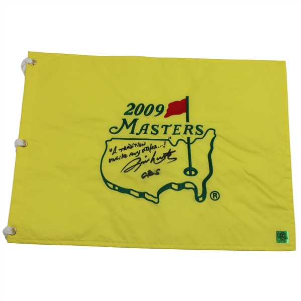 Jim Nantz Signed 2009 Masters Embroidered Flag w/A Tradition Unlike Any Other.! JSA ALOA