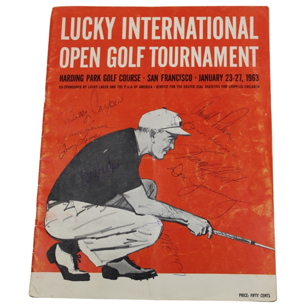 Casper, Palmer, Burke, Lema & Others Signed 1963 Lucky Invitational Open Program JSA ALOA