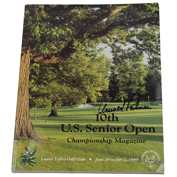 Arnold Palmer Signed 1989 US Senior Open at Laurel Valley Program JSA ALOA
