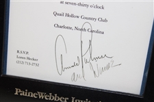 Arnold Palmer & Winnie Signed 60th Birthday Invitation - Framed JSA ALOA