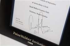 Arnold Palmer & Winnie Signed 60th Birthday Invitation - Framed JSA ALOA