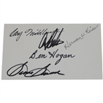 Snead, Middlecoff, Keiser, Hogan & Stadler Signed Cut JSA #X67632