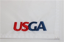 Champion JJ Spaun Signed 2025 US Open at Oakmont Embroidered Flag JSA ALOA