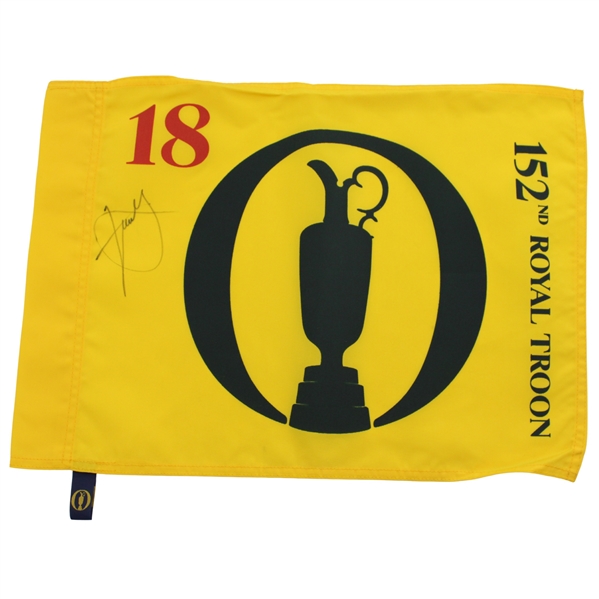 Xander Schauffle Signed 2024 The Open Championship at Royal Troon Flag JSA ALOA