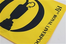 Brian Harman Signed 2023 The Open Championship at Royal Liverpool Yellow Screen Flag JSA ALOA