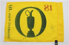 Brian Harman Signed 2023 The Open Championship at Royal Liverpool Yellow Screen Flag JSA ALOA