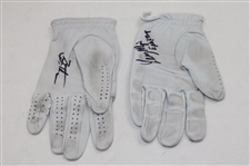 Zach Johnson & Larry Mize Signed Golf Gloves JSA ALOA