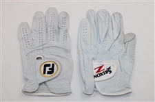 Zach Johnson & Larry Mize Signed Golf Gloves JSA ALOA