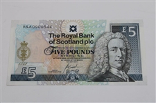 Royal & Ancient 250th Anniversary Commemorative Old Tom Morris Royal Bank of Scotland 5 Pound Note