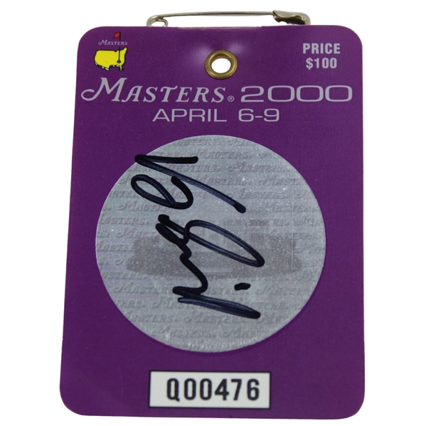 Vijay Singh Signed 2000 Masters Tournament SERIES Badge #Q00476 JSA ALOA