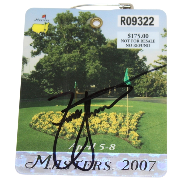 Zach Johnson Signed 2007 Masters Tournament SERIES Badge #R09322 JSA ALOA