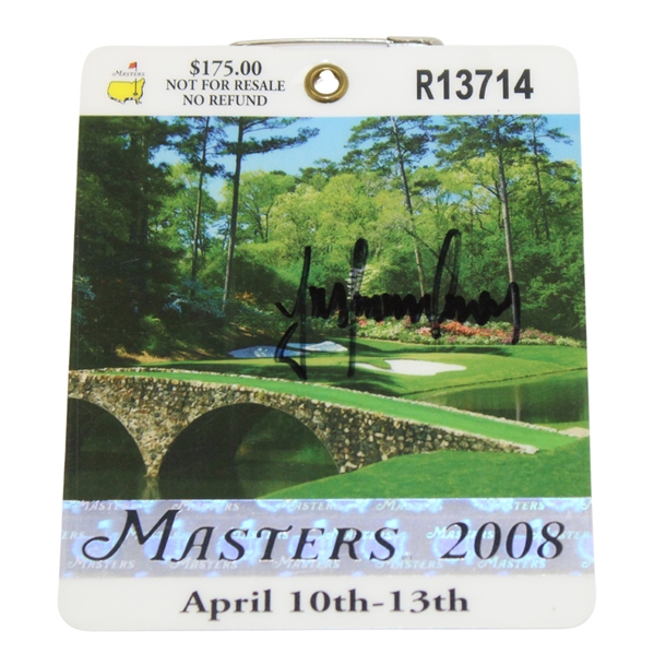Trevor Immelman Signed 2008 Masters Tournament SERIES Badge #R13714 JSA ALOA