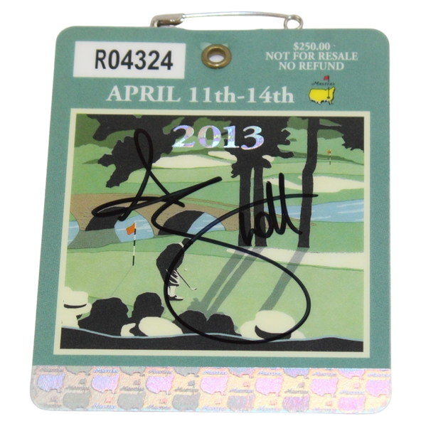 Adam Scott Signed 2013 Masters Tournament SERIES Badge #R04324 JSA ALOA