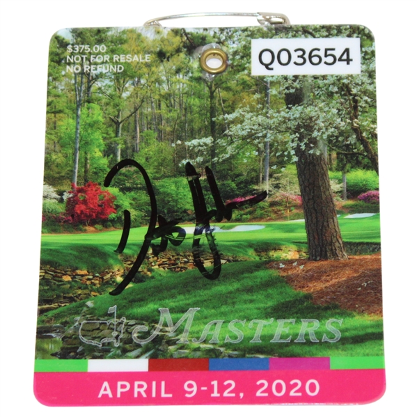 Dustin Johnson Signed 2020 Masters Tournament Series Badge #Q03654 JSA ALOA