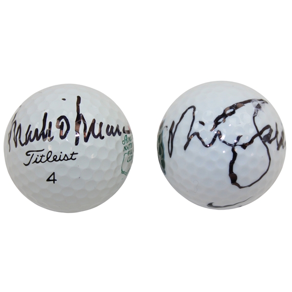 Nick Faldo & Mark O Meara Signed ANGC & WGHOF Golf Balls JSA ALOA