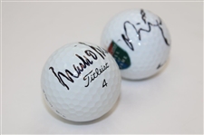 Nick Faldo & Mark O' Meara Signed ANGC & WGHOF Golf Balls JSA ALOA
