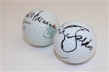 Nick Faldo & Mark O' Meara Signed ANGC & WGHOF Golf Balls JSA ALOA
