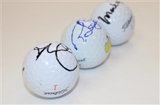 Scott, Langer & O'Meara Signed Masters Logo Golf Balls JSA ALOA