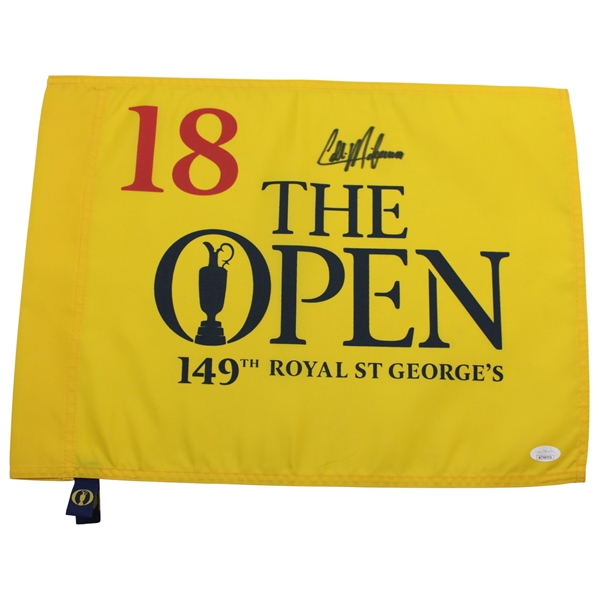 Collin Morikawa Signed 2021 The Open at Royal St. Georges Screen Flag JSA #WIT687051