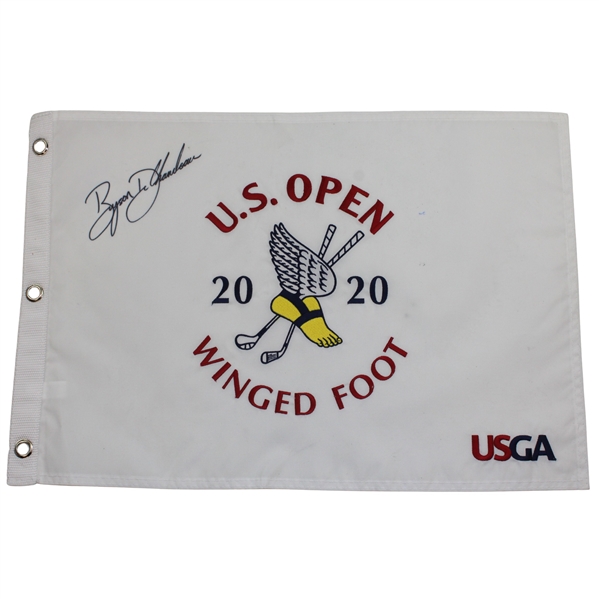 Bryson Dechambeau Signed 2020 US Open at Winged Foot Embroidered Flag JSA ALOA