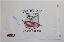 Gary Woodland Signed 2019 US Open at Pebble Beach Embroidered Flag JSA ALOA