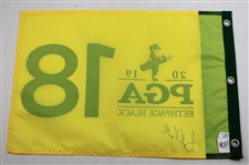 Brooks Koepka Signed 2019 PGA Championship at Bethpage Black Screen Flag JSA ALOA