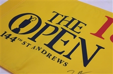 Zach Johnson Signed 2015 The Open at St. Andrews Screen Flag JSA ALOA