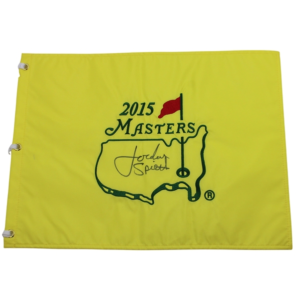 Jordan Spieth Signed 2015 Masters Tournament Embroidered Flag JSA ALOA