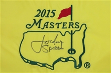 Jordan Spieth Signed 2015 Masters Tournament Embroidered Flag JSA ALOA
