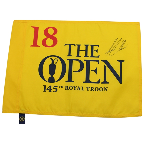 Henrik Stenson Signed 2016 The Open Championship at Royal Troon Flag JSA ALOA