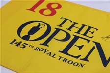Henrik Stenson Signed 2016 The Open Championship at Royal Troon Flag JSA ALOA