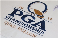 Justin Thomas Signed 2017 PGA Championship at Quail Hallow Embroidered Flag JSA ALOA