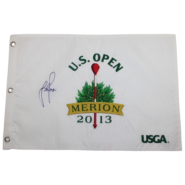 Justin Rose Signed 2013 US Open at Merion Embroidered Flag JSA ALOA
